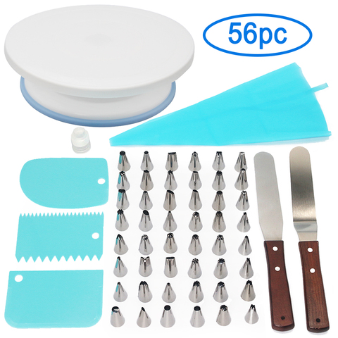 6Pcs Plastic Cake Turntable Rotating Plastic Dough Knife 10 Inch Decorating Cream Cakes Stand set Cake Rotary Table Baking Tool ► Photo 1/6