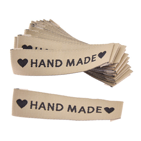 Fabric Labels 'Hand Made With Love' Sew On Garment Clothing Label