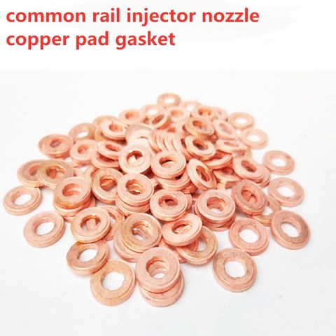 50 pcs  7x15mm EURO-III common rail injector nozzle copper pad gasket for diesel injector sealing, diesel pump repair tool parts ► Photo 1/3