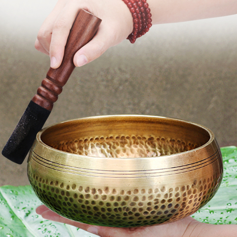 Nepal handmade Tibet Buddha sound bowl Yoga Meditation Chanting Bowl Brass Chime Handicraft music therapy Tibetan Singing Bowl ► Photo 1/6