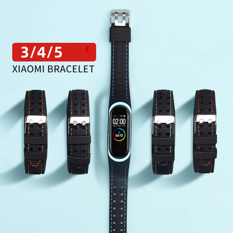 Silicone Smart watchband For Xiaomi Mi band 5 mi band3 belt Sport watch band replacement beacelet for Mi band 4 5 wrist strap ► Photo 1/5