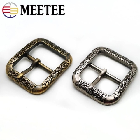 Meetee 2/5pcs 35mm Vintage Ancient Silver Brass Belt Buckles Metal Pin Buckle Head DIY Leathercrafts Belts Decoration Accessory ► Photo 1/6