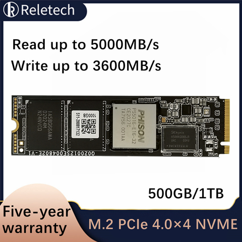 Reletech M.2 P400Pro m2 ssd NVMe PCIe 4.0×4 500GB 1TB 5000MB/s Solid State Drive independent cache Internal Hard Disk for Laptop ► Photo 1/6