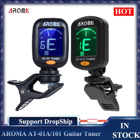 AROMA AT-01A Guitar Tuner Rotatable Clip-on Tuner LCD Display for Chromatic Acoustic Guitar Ukulele guitar accessories AT-101 ► Photo 1/6