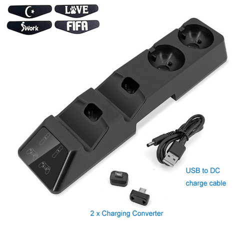 4 in 1 Charger Dock Quad Charging Station for PS Move Motion and PS4 Controller Playstation 4 PS4 Slim PS4 Pro LED Indicator ► Photo 1/6