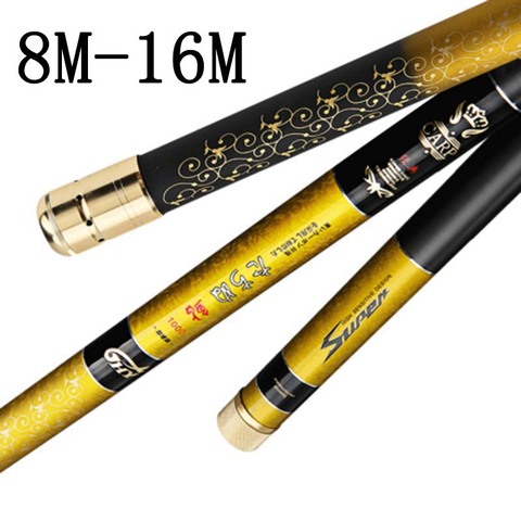 8m 9m 10m 11m 12m 13m 14m 15m 16m Carbon Power Hand Rod Carp Fishing Rod Ultra Hard Super Light Strong Telescopic Pole A348 ► Photo 1/6