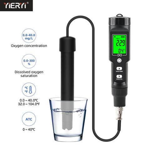 Digital Waterproof Dissolved Oxygen Meter 0.0-40.0 mg/L Portable Oxygen concentration Dector 0.0-300.0% ATC DO meter with °C&°F ► Photo 1/6