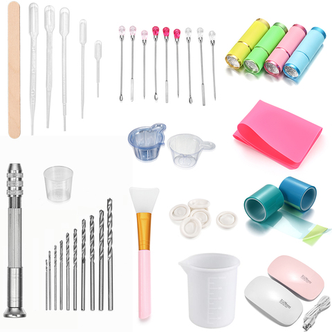 Epoxy Resin Tools Set Silicone Workbenches Plastic Beaker Drilling Bits Sticks Disposable Cup Dispenser for Jewelry Making Tools ► Photo 1/6