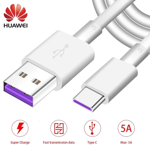 Huawei USB 5A Type C Cable P30 P20 Pro lite Mate20 10 Pro P10 Plus lite USB 3.1 Type-C Original Supercharge Super Charger Cable ► Photo 1/6