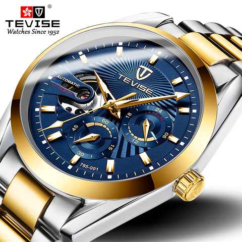 Tevise 2022 Drop Shipping Top Brand Men Mechanical Watch Automatic Fashion Luxury Stainless Steel Male Clock Relogio Masculino ► Photo 1/6