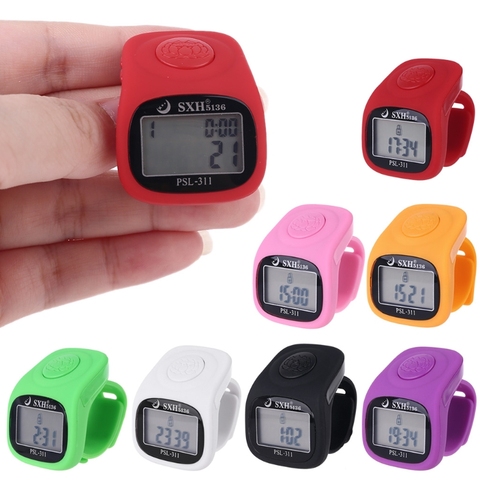 6 Digital Finger Tally Counter 8 Channels with LED Backlight Time Chanting Prayer Silicone Ring Electronic Hand Counter ► Photo 1/6