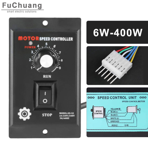 Motor speed controller US-52 400W AC 220V Motor Speed Pinpoint Regulator Controller Forward & Backward Motor Governor ► Photo 1/6