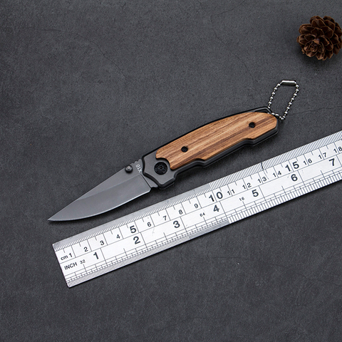 5.91'' Folding Pocket Knife Survival Outdoor Tactical Knife Wood Handle Self-defense Camping Hunting Knives EDC Multi Tools ► Photo 1/6