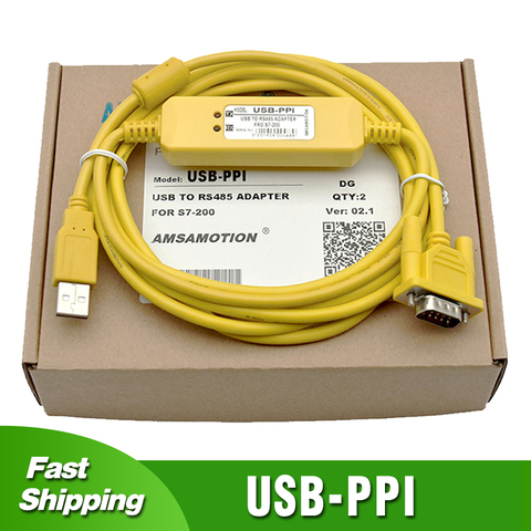 USB-PPI For Siemens S7-200 PLC Programming Cable USB to RS485 Adapter Simatic PLC USB PPI Download Cable ► Photo 1/6
