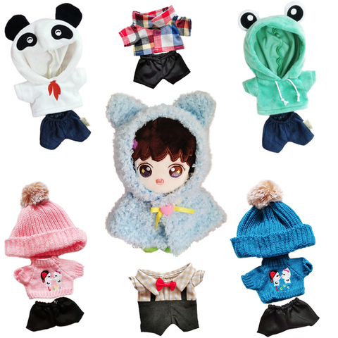 20cm Baby Doll Outfit Plush Doll's Clothes Lovely Hoodie Stuffed Toy Dolls Accessories for Korea Kpop EXO Idol Dolls ► Photo 1/6