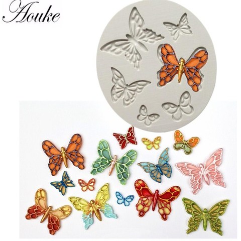 Butterfly Shape Fondant Cake Silicone Mold Biscuits Pastry Mould Ice cube Chocolate Candy Molds Cake Decoration Baking Tool K047 ► Photo 1/6