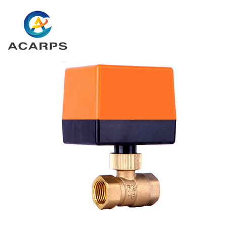 DN15/DN20/DN25 Electric Motorized Thread Ball Valve Brass AC 220V 2 Way 3-Wire 1.6Mpa with Actuator For water, gas, oil ► Photo 1/6