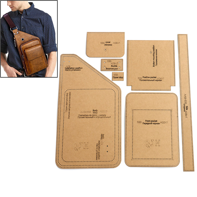  13Pcs Leather Templates Leather Working Kit Wallet Template  Universal DIY Wallet Crafts Making Accessories