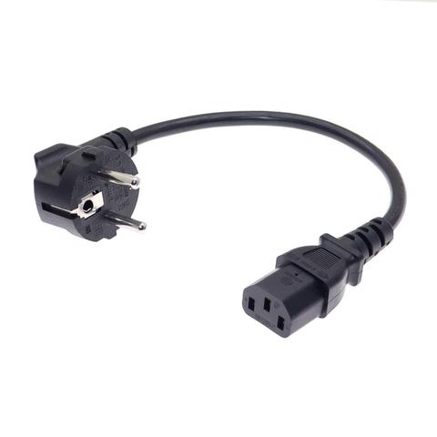 CEE7/7 to IEC C13 Power Cords, 10A/16A, 250V, H05VV-F 0.75mm Cable ,Short Schuko to C13 Power cord,1ft/30cm ► Photo 1/6