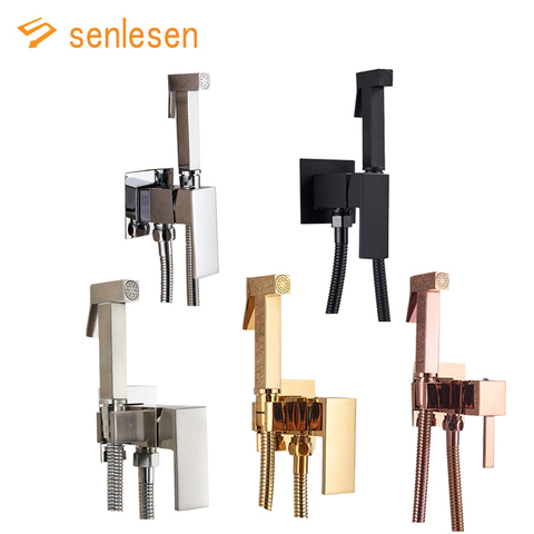 Senlesen Bidet Faucet Golden Brass Sprayer Nozzle Hot and Cold Mixer Tap Para Bathroom Cleaning Faucets ► Photo 1/6