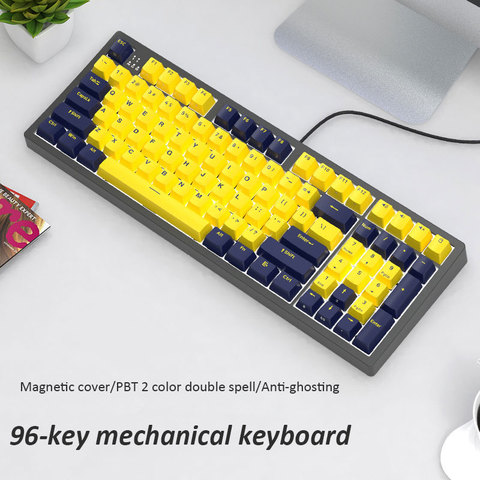 Gaming Mechanical Keyboard 96 keys Anti-ghosting Wired Keyboard Blue Black Tea Red Switch for Cherry For Gamer PC Laptop ► Photo 1/6