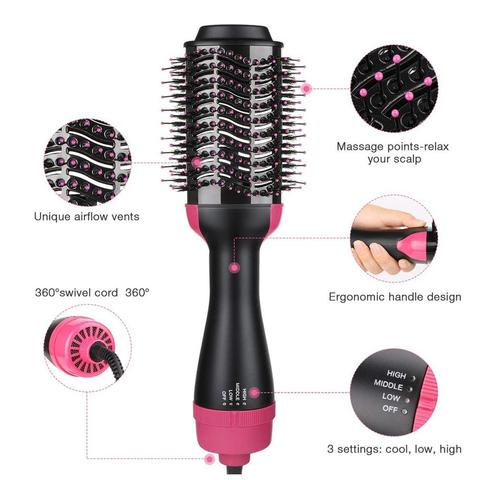 Electric Hair Straighter Comb 3 in 1 Multifunction Negative Ion Hair Dryer and Volumizer Hair Curler Brush Wet And Dry Use ► Photo 1/6