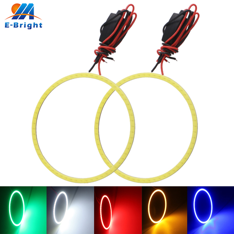 2X 12V 24V 60-70-80-90-95-100-110-120mm LED COB Angel Eyes Halo Rings Cars daylight width light Turn Signal Driving light white ► Photo 1/6