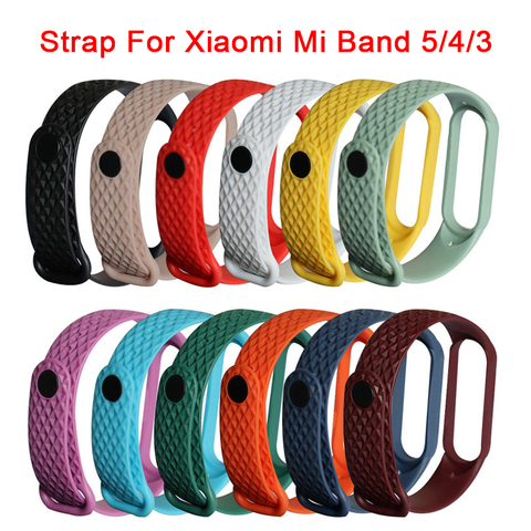 Strap For Xiaomi Mi Band 5 4 3 Miband 5 4 Strap Replacement Color Silicone Wristband TPU Strap for Xiaomi MiBand 5 4 3 Strap ► Photo 1/6