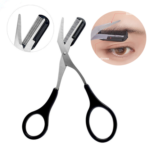 1pcs Makeup Eyebrow Trimmer Scissors With Comb Hair Removal Shears Comb Grooming Cosmetic Eyebrow trimming Tools ► Photo 1/6