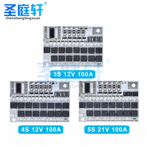 3S/4S/5S BMS 12V 16.8V 21V 100A Li-ion LMO Ternary Lithium Battery Protection Circuit Board Li-polymer Balance Charging Module ► Photo 1/6