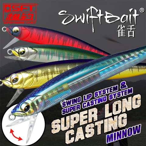 2022 SFT 90S Fishing Lures NEW Swing lip system Sinking Minnow wobblers swiftbait for Bass Trout Seabass fish dropshipping bait ► Photo 1/6