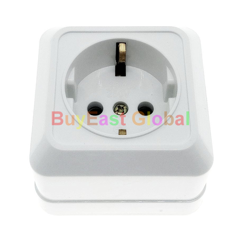 EU Schuko (Type F) Surface Wall Mount Power Socket Outlet Max AC 250V 16A CE Cert ► Photo 1/5