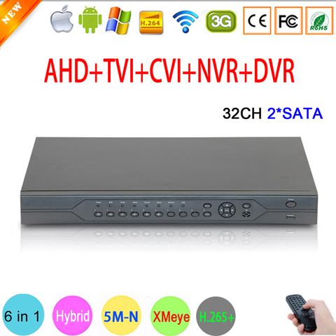 5MP CCTV Camera 5M-N Audio Hi3531D H.265+ 32CH 32 Channel 6 in 1 Coaxial Hybrid NVR CVI TVI AHD DVR Surveillance Video Recorder ► Photo 1/6