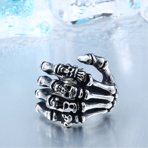 Beier 316L stainless steel Finger bones men's ring punk skull party high quality jewelry free shipping LLBR8-328R ► Photo 1/6