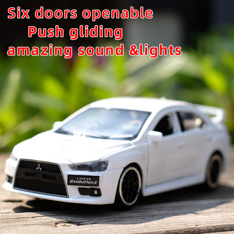 Toy Car 1:32 Mitsubishi Lancer Evolution X Metal Alloy Diecast Car Model Miniature Model With Sound Light Model For Children Car ► Photo 1/6