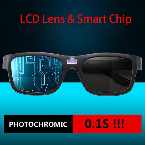 Vazrobe 0.1s Photochromic Sunglasses Male Women Intelligent Photosensitive Transition Polarized LCD Lens Smart Chip Sun Glasses ► Photo 1/6