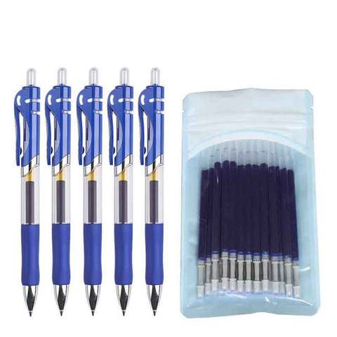 Retractable Gel pen Set 0.5mm Black/Red/Blue Large Capacity Ball Point Pen handle Replaceable Refills Rod School Office Supplies ► Photo 1/6