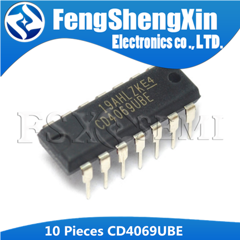 10pcs/lot CD4069UBE DIP-14 CD4069U CD4069 CD4069L TC4069UBP DIP14 CMOS Hex Inverter IC ► Photo 1/3