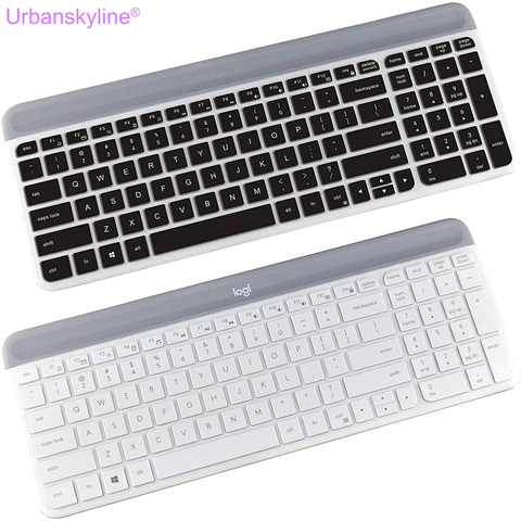 Keyboard Cover for Logitech MK470 K470 K580 Wired Set Transparent Clear Black Silicone TPU Film Case Slim Thin English Russia US ► Photo 1/1