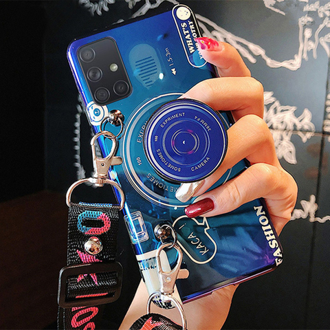 For Samsung Galaxy A91 A81 A71 A51 A50 A70 Case Fashion Retro 3D Camera Silicon TPU Phone Case For Samsung M60S M80S With Strap ► Photo 1/6