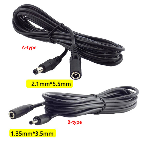 DC Female Male Extension Connector Cable 5V 12V Power Adapter Wire 5.5x 2.1mm 3.5x1.35mm Plug Jack For CCTV Security Camera Line ► Photo 1/6