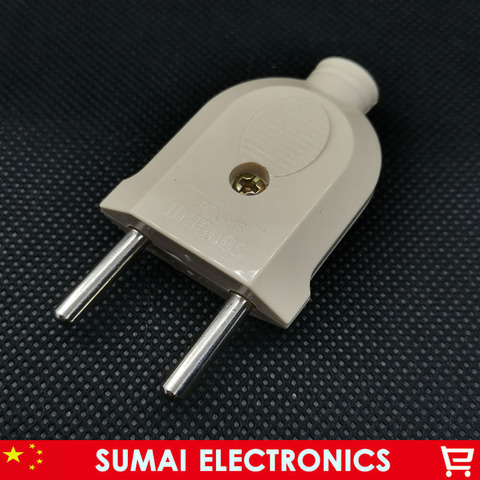 White  AC 250V 10A/16,EN,EU,Round 2 Pin 4.0mm Power Cord Connector,Electrical Plug,Detachable Plug ► Photo 1/5