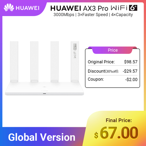 WiFi Speed Revolution Chinese Version HUAWEI AX3 Pro Router Quad Core WiFi 6 + Router 3000 Mbps Tap to connect Easy Set up ► Photo 1/6