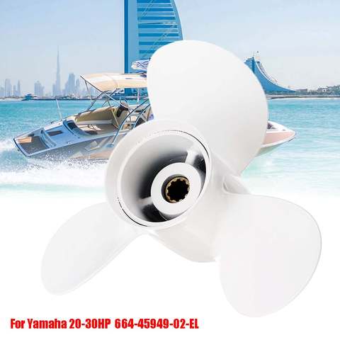 9 7/8 x 13 Boat Outboard Propeller For Yamaha 20-30HP 664-45949-02-EL Aluminum Alloy Right-hand Rotation 10 Spline Tooth ► Photo 1/6