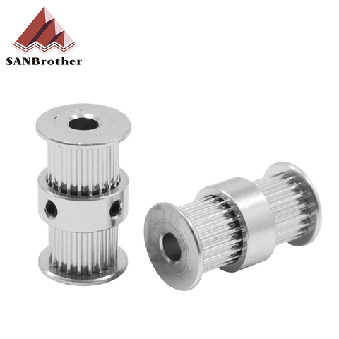 GT2 pulley type double head GT2 20 teeth 9mm width bore 5 & 8mm timing pulley for GT2 Timing belt 3D printer part gear ► Photo 1/1