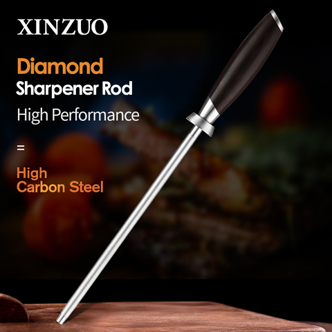 XINZUO Knife Diamond Sharpening Stick Sharpener Rod High Carbon Steel For Chefs Steel Knives Kitchen Assistant Helper Musat ► Photo 1/5