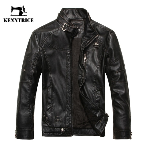 Kenntrice Autumn Winter Brand Leather Jackets Men Jaqueta Couro Masculino Bomber Leather Jacket Sheepskin Coat Motorcycle Jacket ► Photo 1/6