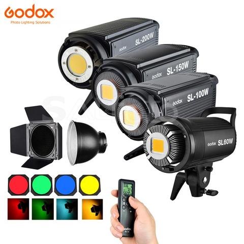 Godox SL60W SL100W SL150W SL200W LED Video Continuous Light +Barn Door Grid Filter 5600K SL-60W SL-100W SL-150W SL-200W Lighting ► Photo 1/6