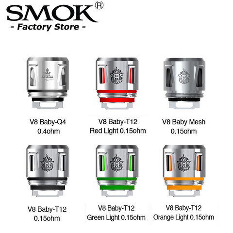 SMOK V8 Baby T12 Red Light Coil Head V8 Baby-Q4 V8 Baby Mesh M2 Q2 TFV8 Baby & Big Baby Tank Electronic Cigarette Atomizer Core ► Photo 1/6