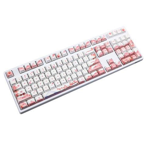 dye Subbed PBT Keycap 110/128 Keys Cherry Profile Keycaps For MX Switches dz60/GK64/TKL87/96/108 keyboard Sakura Keycap ► Photo 1/6